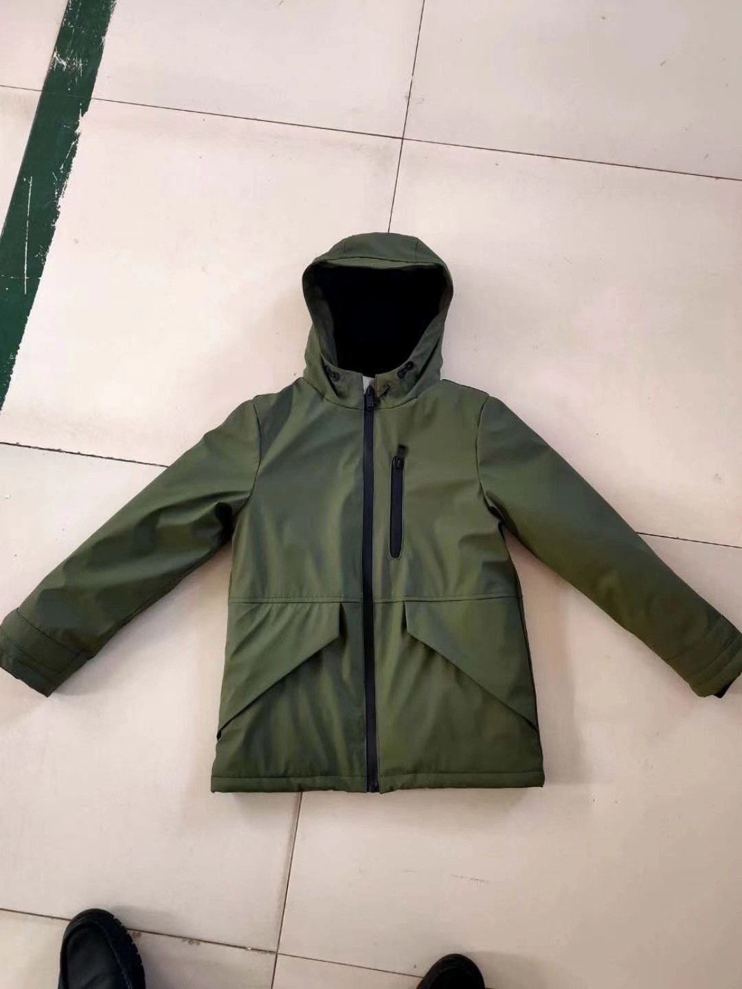 Fashion Olive Outdoor Boys Heavy Winter Coat Polar Fleece Linning Keep Warm