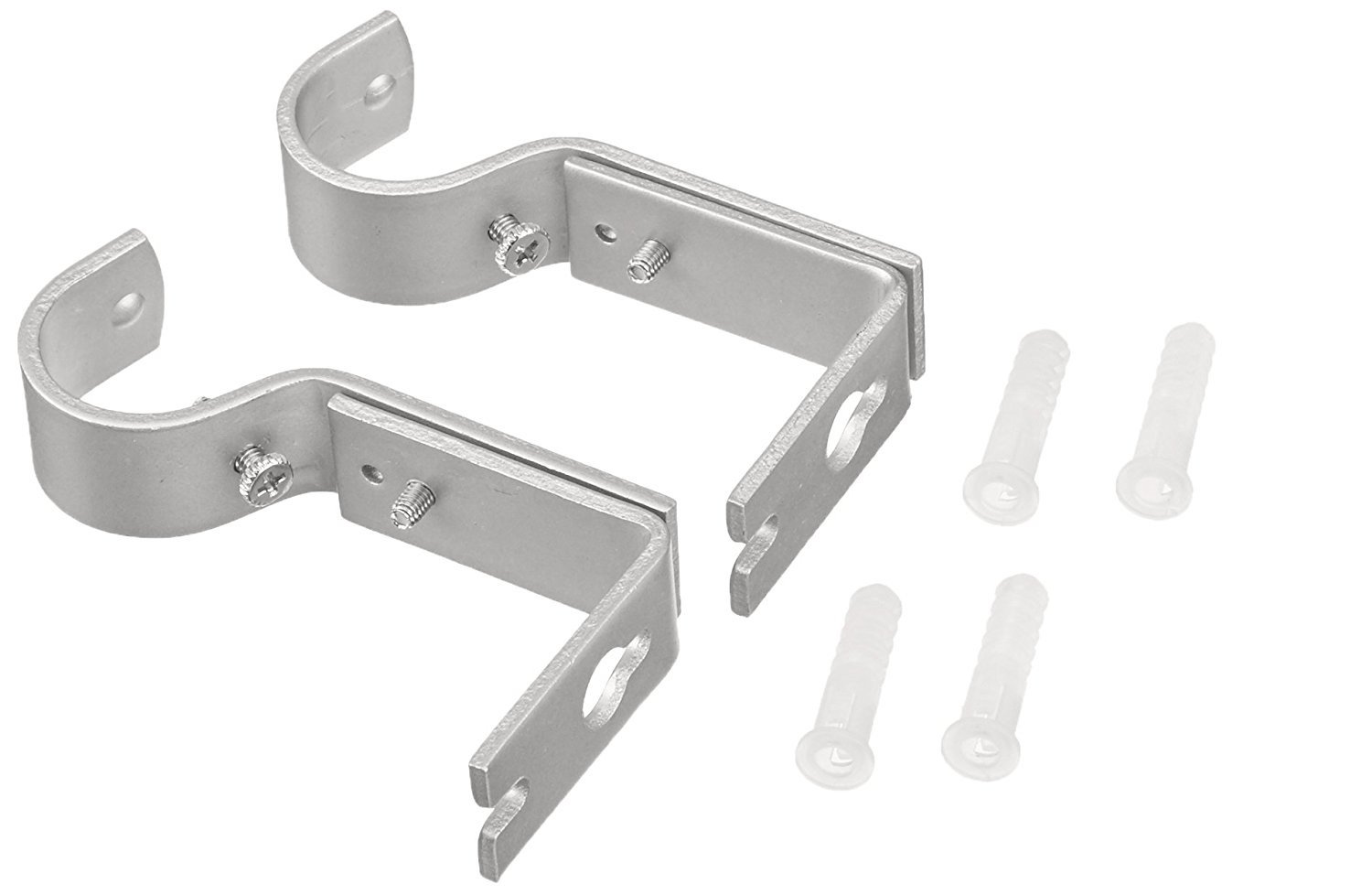 Traditional Design Style Hang Curtain Rod Holders Conveniently Tap Into Window Frame