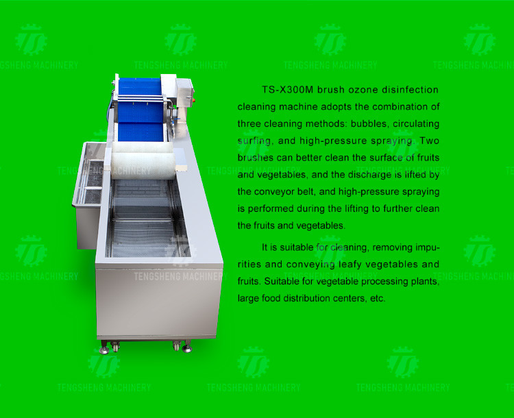250KG Large vegetable cleaning machine multi-functional stainless steel fruit and vegetable bubble brush cleaning