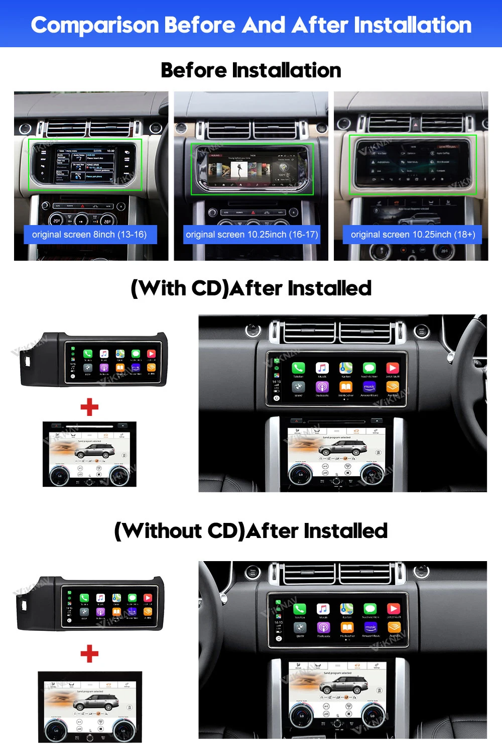 12.3inch Android car radio For Range Rover Vogue L405 2013-2020 AC Touching Screen Multimedia Player Navigation Stereo