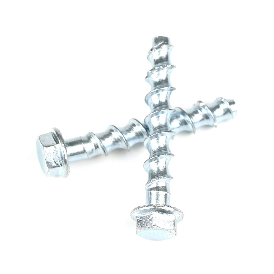 M8x60mm Flange HEX Head Concrete Screws with Plain Finish and Carbon Steel Material