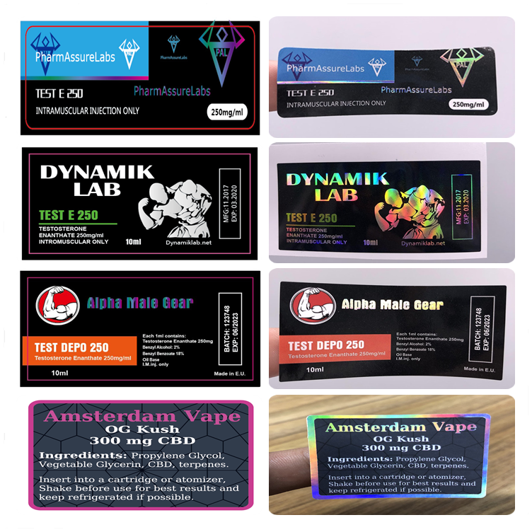 Heat Resistant Pantone Color Pharmaceutical Bottle Labels For Steroids Injection