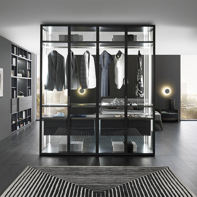 Glass Cabinet Bedroom Retail Display Aluminum Alloy Frame