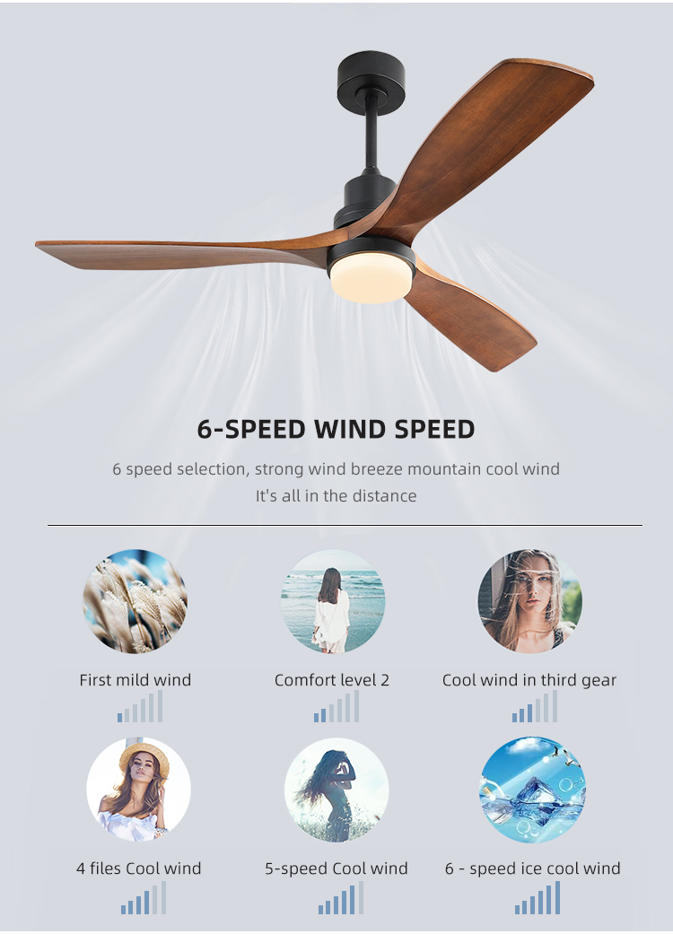 220VDC 65W 3 Wooden Blades Modern Living Room Air Cooling Fan With Light Feel Free To Contact