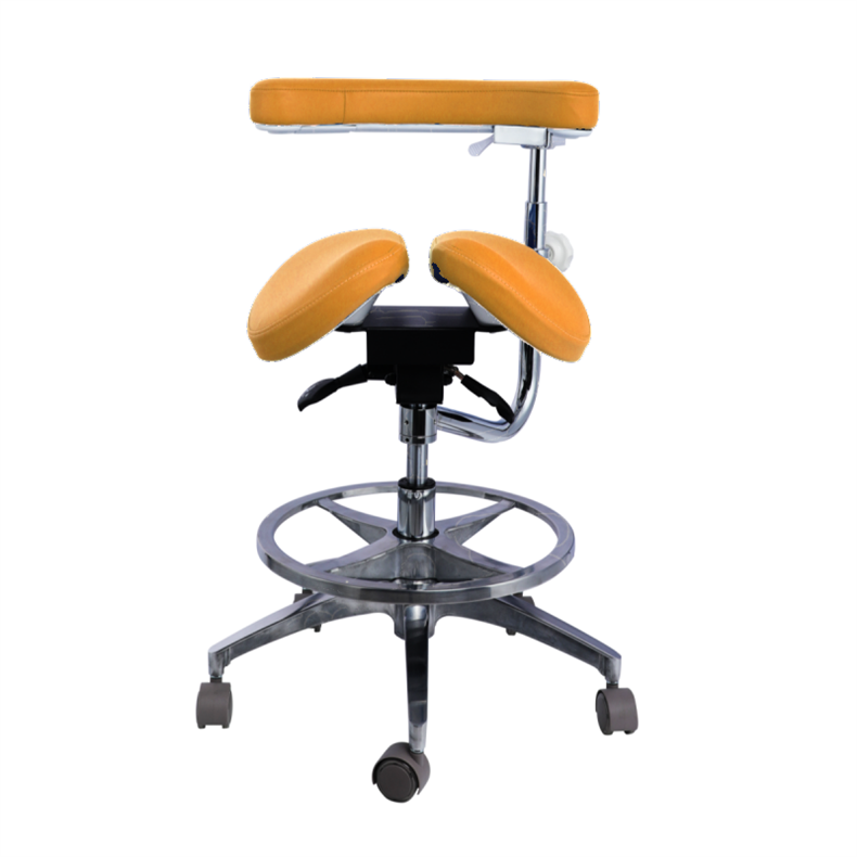 Luxury Design Dental Ajustable Assistant Chairs Micro Fiber Leather Dentist Saddle Stool