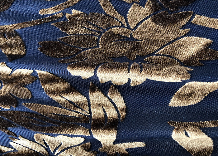 Plain Dyed Burnout Spandex Velvet Fabric For Dress Flame Retardant