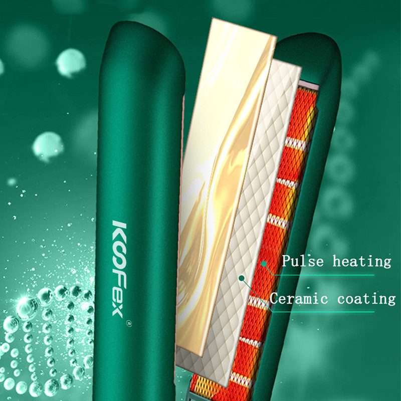PTC Heating 2 In 1 Flat Iron Hair Straightener Ceramic Floating Plate