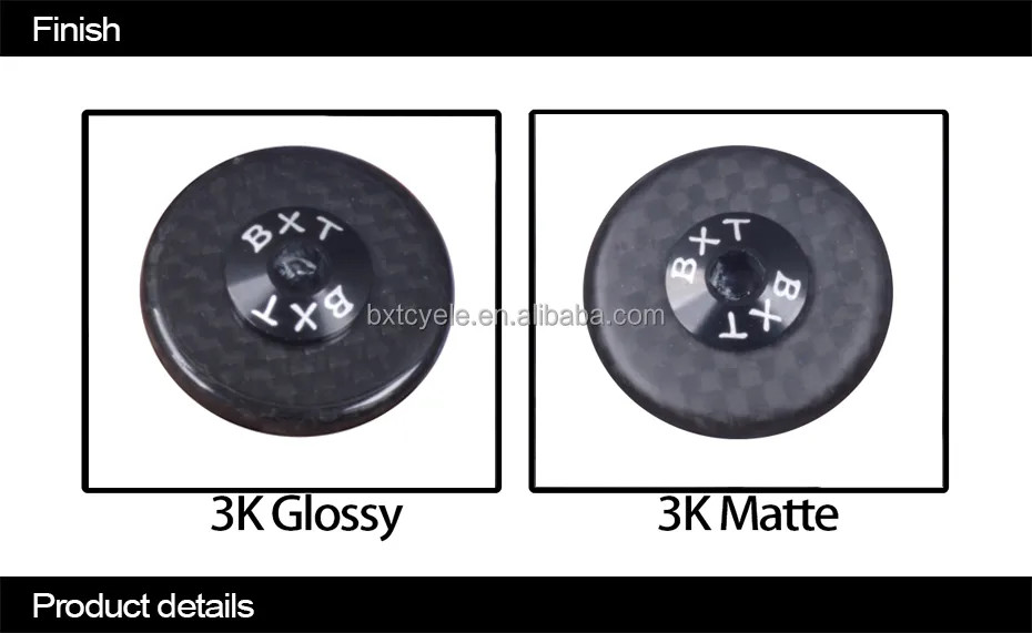 Mountain Bicycle Parts Top Caps Cover Carbon Fiber 3K Weave Cycle Spare Parts