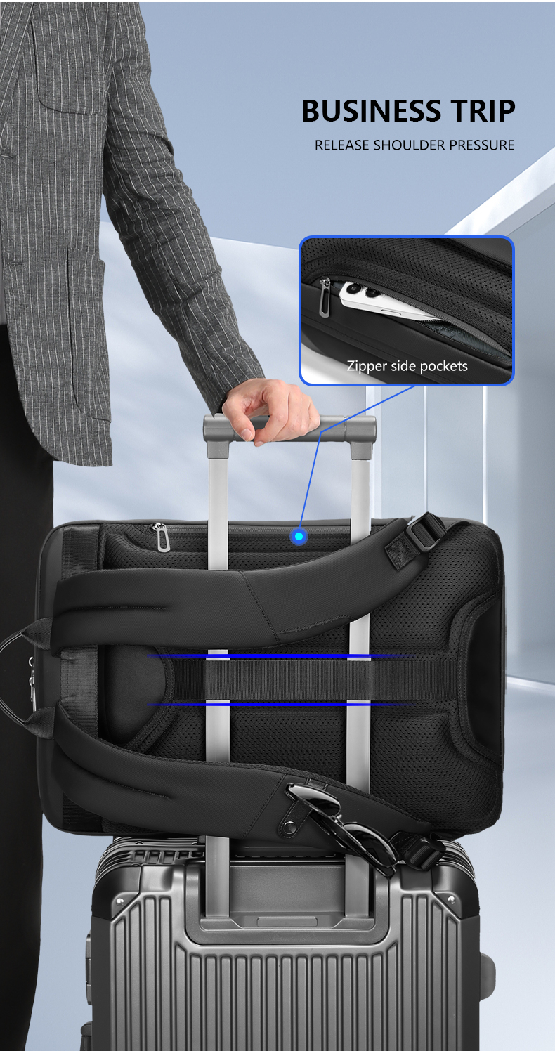 Lightweight Waterproof Business Backpack 32*15*48cm Softback Type