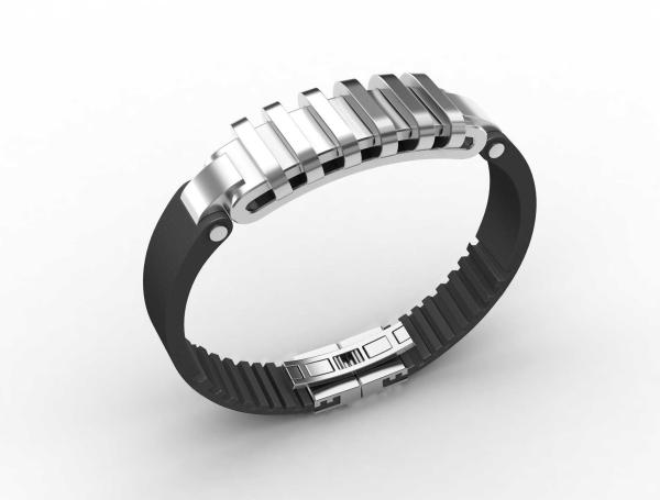 Top Quality Europe Fashion Stainless Steel Genuine Leather Silicone Bangle
