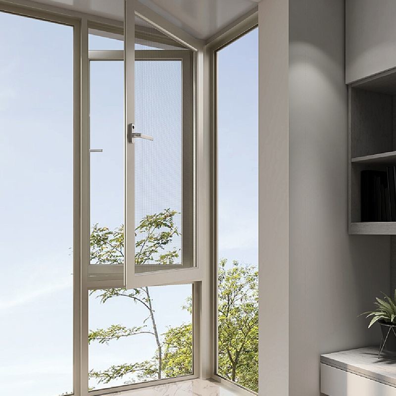 Modern Sliding Open White Aluminum Window Soundproof With Multi Point Lock