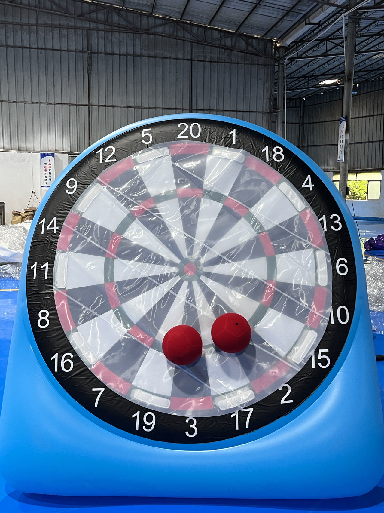 6ft PVC Inflatable Football Dart Board Blue Soccer Dart For Giant Yard Games