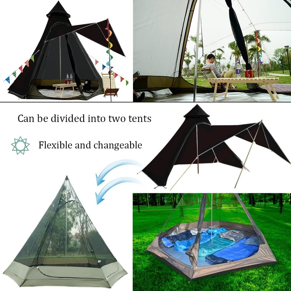 12'x10'x8'Dome Camping Tent 5-6 Person 4 Season Double Layers Waterproof Anti-UV Windproof Tents Family Outdoor Camping