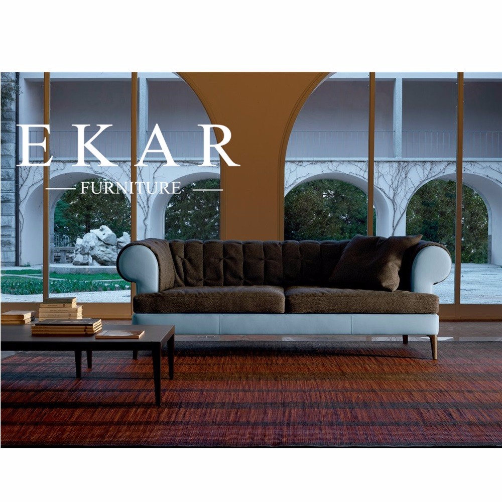 Europea Contemporary Style 2018 Latest Living Room Furniture Bicolor Fabric Sofa Sets
