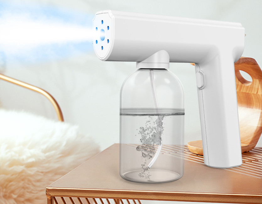 Disinfectant Spray Gun Handheld Rechargeable Blue Light Wireless Sanitizer UV Steam Nano Spray Gun