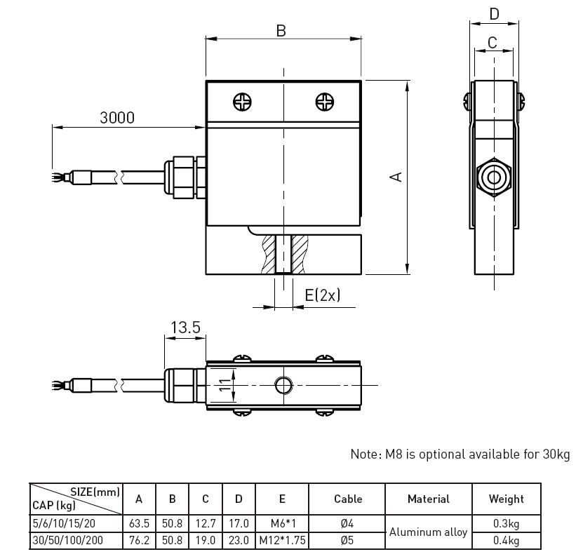 Tension Compression Load Cell S Beam , Aluminum Load Cell Sensors