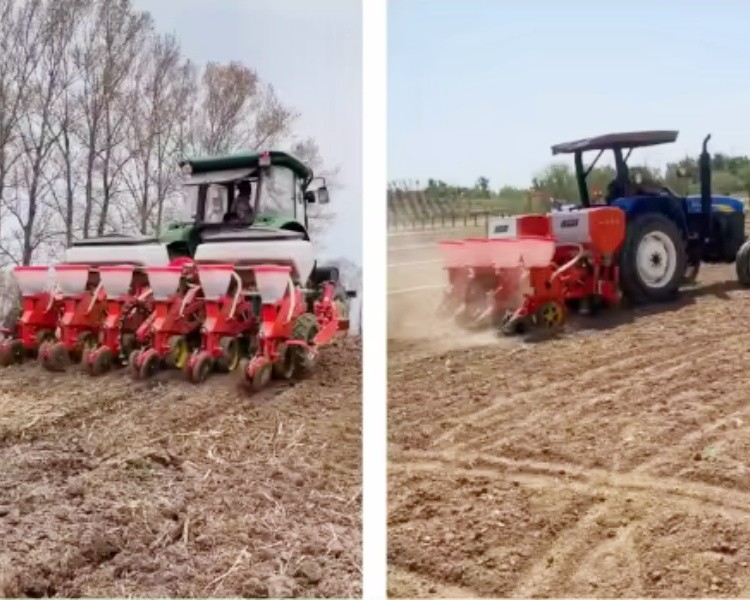 Air System Precision Seeder Agriculture Equipment 9 Rows The Seeding Strips Of The Seeder 12.5 Cm