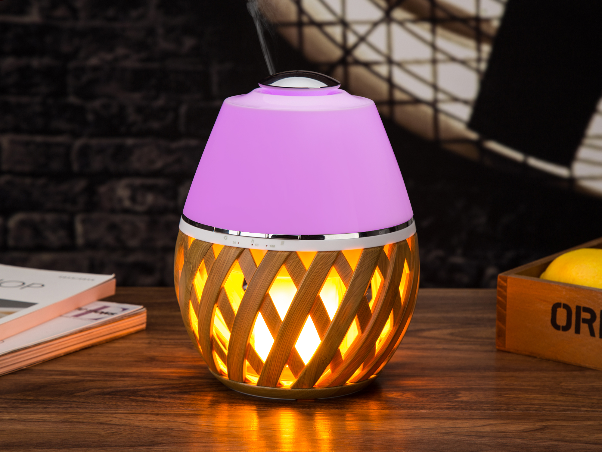 Flame Lamp Portable Ceramic Ultrasonic Essential Oil Diffuser