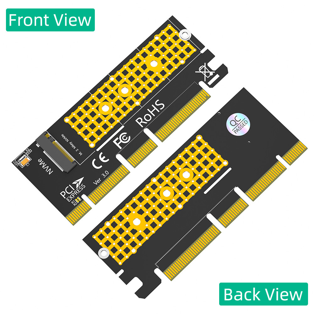 NGFF M.2 NVME SSD To PCI-E 4X/8X/16X Adapter With 3528 Colorful Flash LED