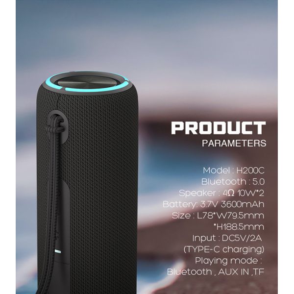 10 Hours Playtime Bluetooth Fabric Speaker Uninterrupted Music Experience