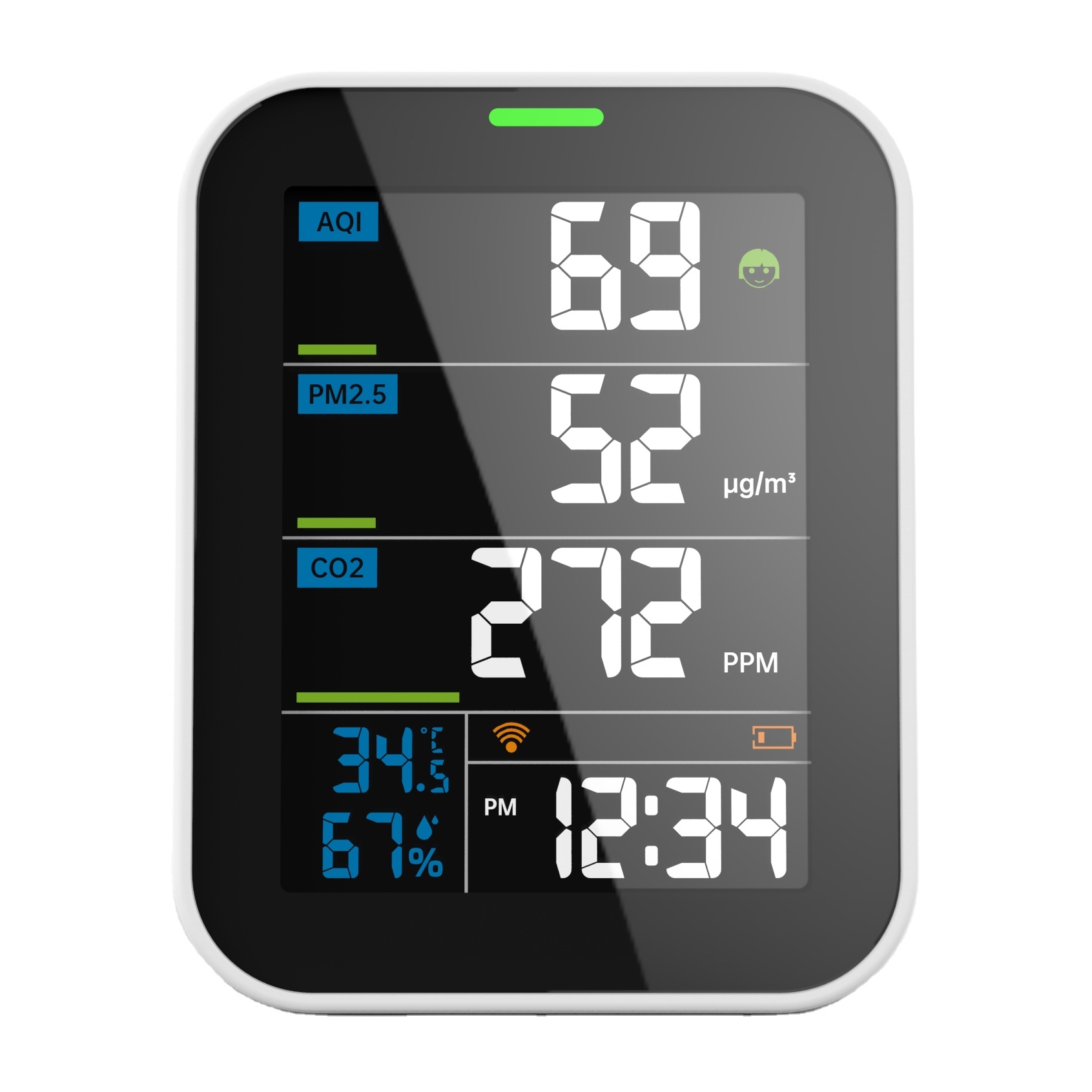 2000mAh Rechargeable Outdoor Air Quality Monitor Portable Gas Analyzers For Air Meter