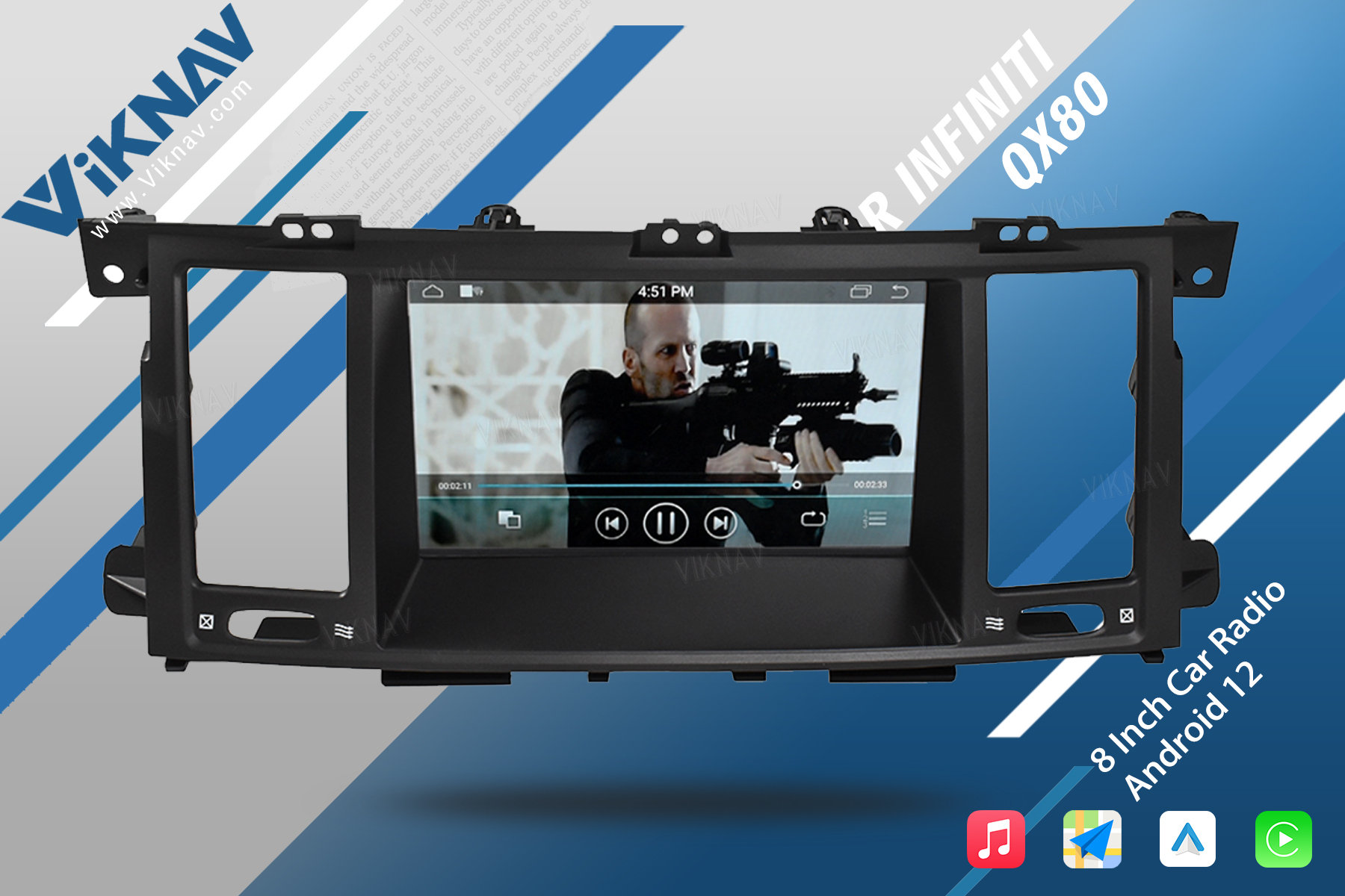 8 Inch Android Infiniti Head Unit Car Stereo Radio QX80 2013-2020 DVD Multimedia Player