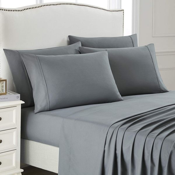 Super Soft Brushed Microfiber 1800 Thread Count Luxury Egyptian Trim Bed Sheet Set 6pcs