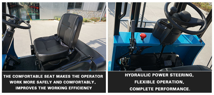 CE 2000kg Adjustable Four Wheel Manual Battery Operated Forklift