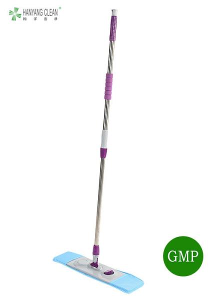 Cleanroom Mop Removable Replaceable Microfiber Stainless Steel in Pharmaceutical