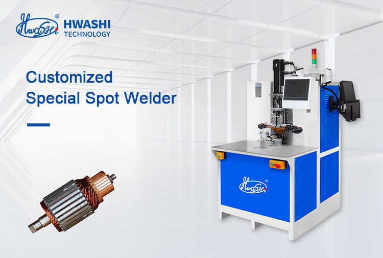 HWASHI Automatic Efficient Armature Commutator Motor Terminal Copper Wire Multi-Spot Welding Machine