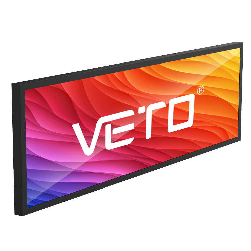 VETO Customisizd Size Indoor Digital Advertising Screen Shelf Edge Stretched Bar LCD Display For Retail Store