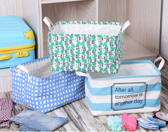 Storage Bins Organizer, Set of 3 Foldable Collapsible Large Cube Fabric Canvas Storage Baskets,Canvas Round Storage Bask