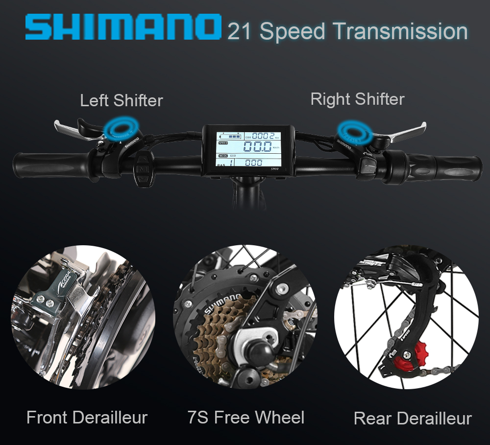 Folding Full Suspension Fat Tire Electric Bike 1000W 48V 26"*4.0 Snow Tire Disc Brake
