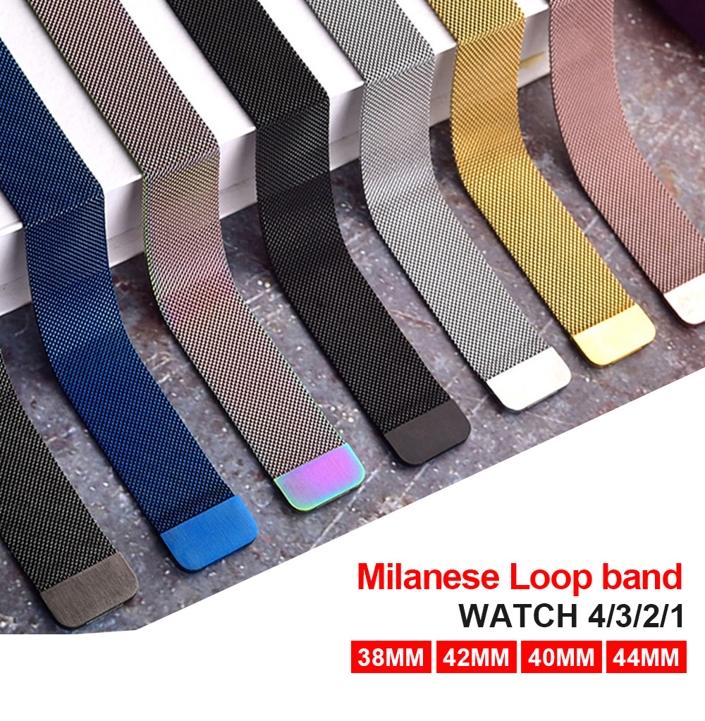 40mm 38mm Magnetic Watch Band Mesh Milanese Loop And For Apple Wristband Replacement Strap