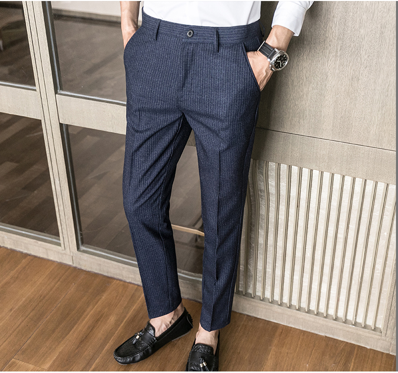 Formal Wedding Wear Men's Suit Pants Blazer Dress Pants with Slim Fit and Zipper Fly