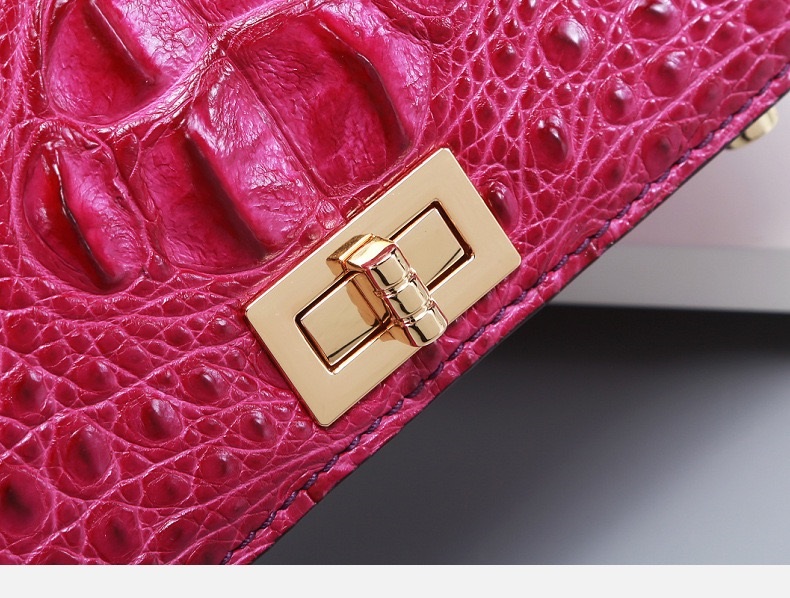Authentic Genuine Crocodile Skin Female Small Purse Women Handbag Exotic Alligator Leather Lady Cross Shoulder Bag