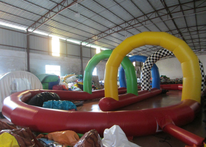 Amusement Park Inflatable Sports Games / Race Track 15.2 X 7.6 X 3.5m Enviroment - Friendly