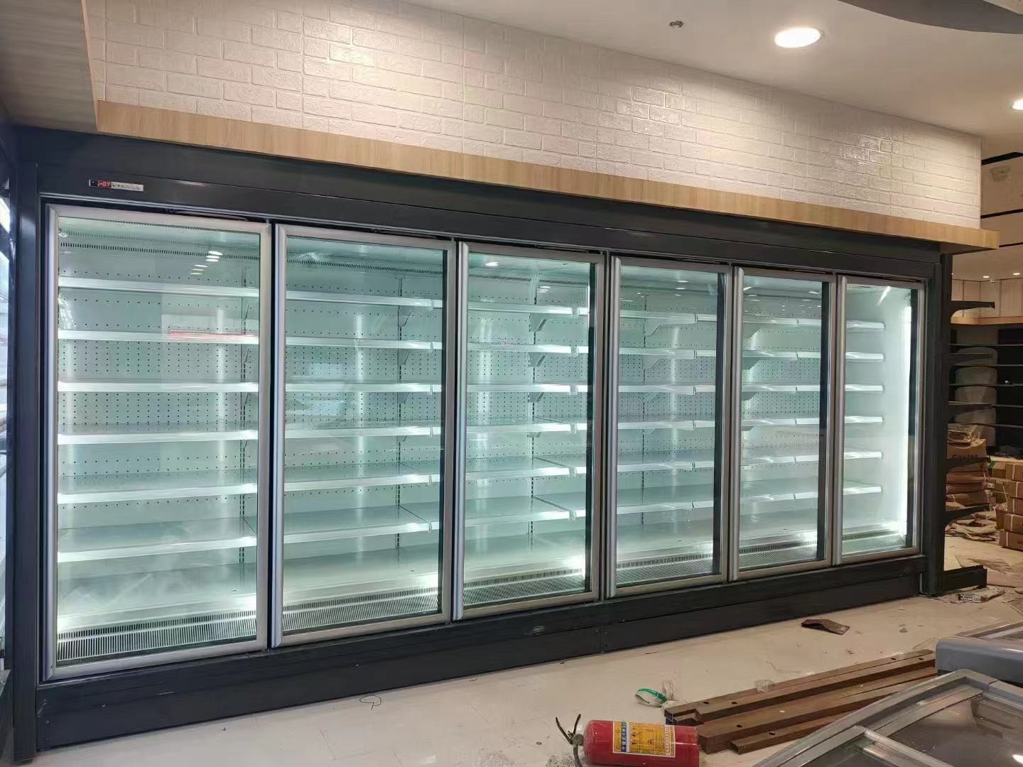 Supermarket Multideck Open Chiller Split Display Frozen Showcase With Doors
