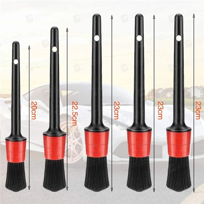 Nature Pig Hair Bristle Car Detailing Brush 5 Pcs 110g