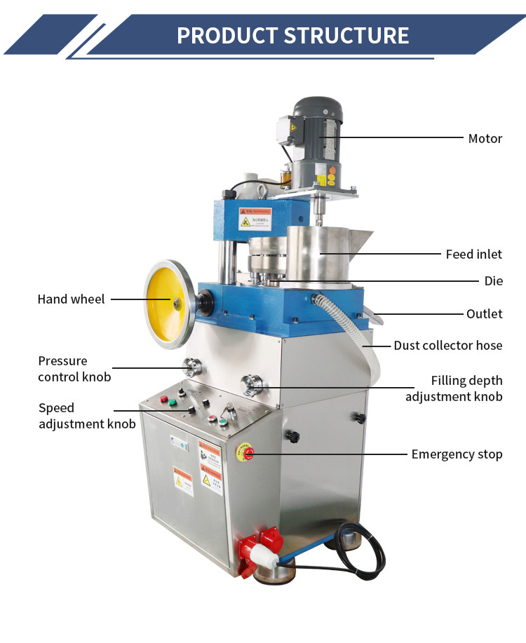 Multi-Stamping Rotary Tablet Machine ZP17E Tablet Press Medicine Powder