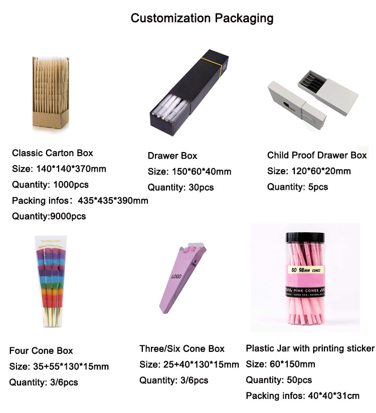110mm Cigarette Rolling Paper With Tips , King Size Pre Rolled Cones