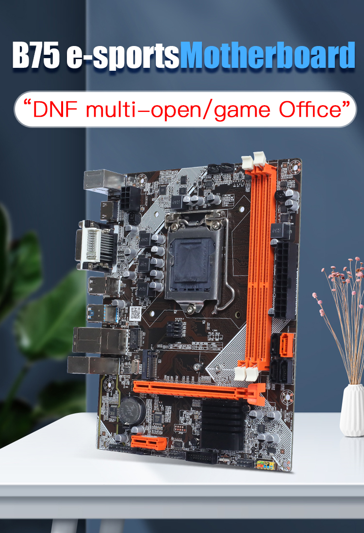 Jieshuo G1630 CPU OEM B75 Motherboard LGA1155 Desktop PC Motherboard USB 3.0