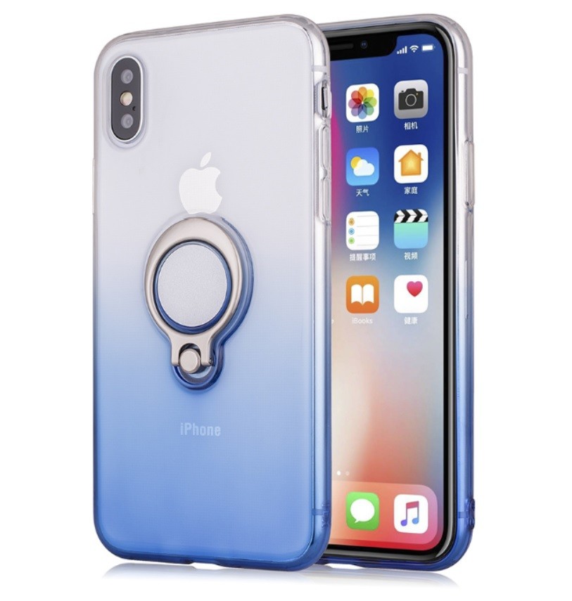 Color Gradient Ring Magnetic Car Mount Holder Soft TPU Case Back Cover For Vivo V7 V7PLUS Y83 X21 V9/Y85 NEX