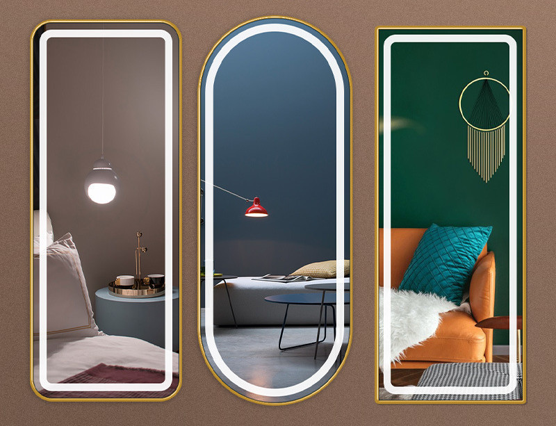 Brushed Rectangular Shape Aluminium Mirror Frame Profile Large Size For Barbershop