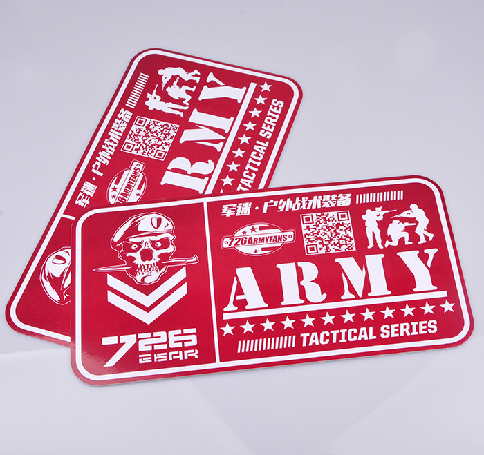 Private one color printed red outdoor UV resistant army tactical series advertising decal sticker