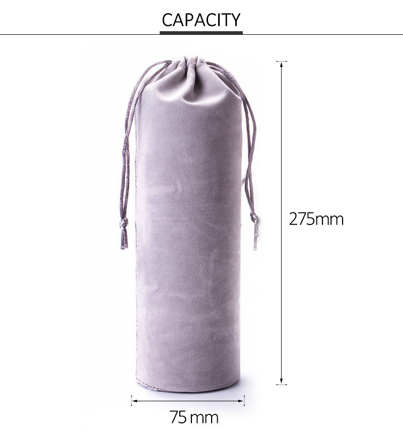 Solid Color Portable Flannel Wine Bottle Sleeve