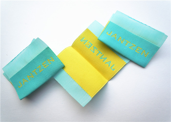 Garment Accessory Purple Woven Custom Printed Tags For Clothing
