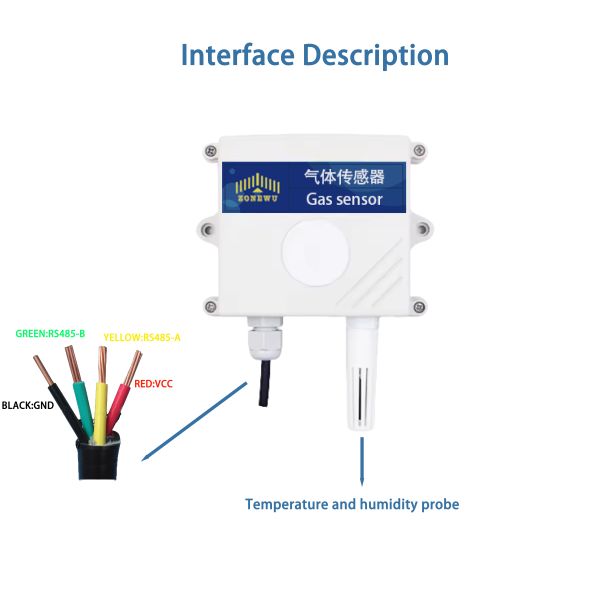 High Quality RS485 Carbon Dioxide Temperature and Humidity Sensor, 0-6000ppm Gas Detector, Suitable for HVAC/greenhouse