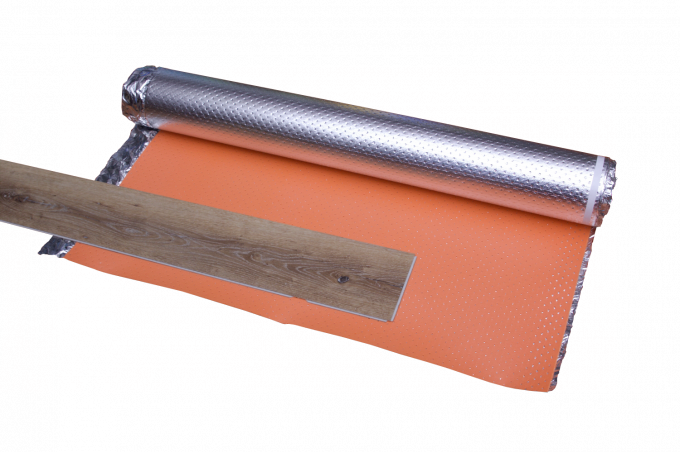 Silver Film Coating IXPE Foam Roll ,  60kg/M3 Sound Absorbing Underlayment 2mm 1