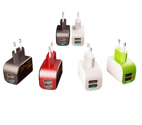 European Plug Multi USB Travel Charger 3.1A Dual USB Port For IPhone / Galaxy